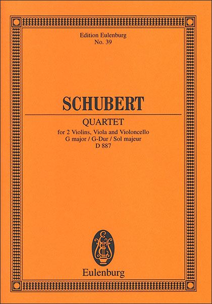 Eulenburg:シューベルト/弦楽四重奏曲 第15番 ト長調 作品161 D. 887/【263605】/ETP  39/49009860/スタディスコア(小型スコア)/輸入楽譜(T) - 楽譜ネット 商品詳細