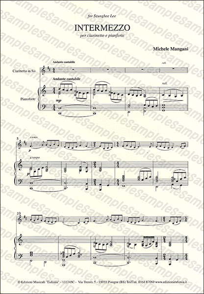 Edizioni Musicali Eufonia:マンガーニ/間奏曲 (インテルメッツォ 