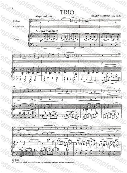 Amadeus:C. シューマン/ピアノ三重奏曲 ト短調 作品17/【754013】/BP 