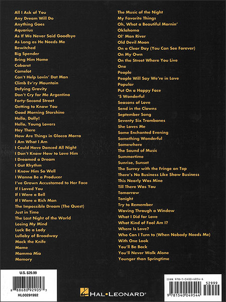 Hal Leonard:心に残るブロードウェイ・ソング (ベスト